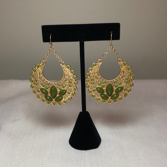 Lia Sophia Jewelry - Lia Sophia Gold Earrings with Olive stones